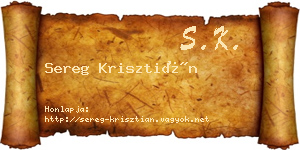 Sereg Krisztián névjegykártya